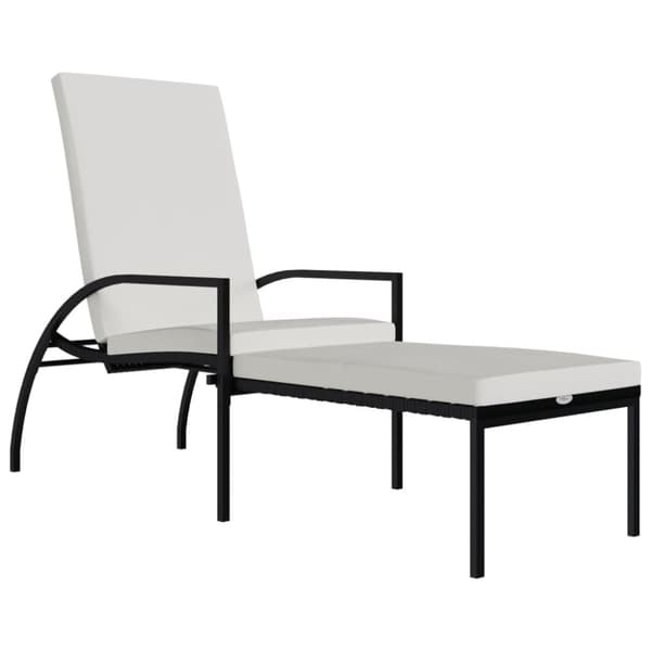 Solsenge & liggestole - Living liggestol med fodskammel polyrattan sort