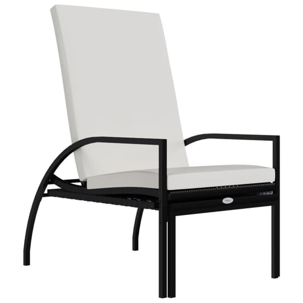Solsenge & liggestole - Living liggestol med fodskammel polyrattan sort