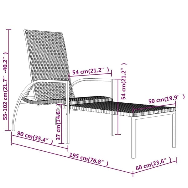 Solsenge & liggestole - Living liggestol med fodskammel polyrattan sort