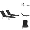 Miniatyrbillede 1 af 11: Solsenge & liggestole - Living foldbare liggestole 2 stk. stål og stof sort