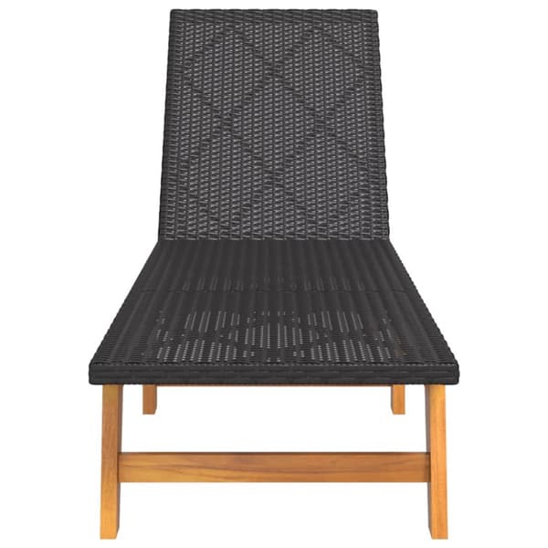 Solsenge & liggestole - Living liggestole 2 stk. polyrattan og massivt akacietræ sort og brun