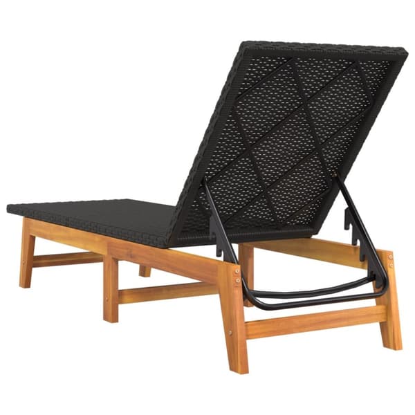 Solsenge & liggestole - Living liggestole 2 stk. polyrattan og massivt akacietræ sort og brun