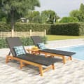Miniatyrbillede 2 af 11: Solsenge & liggestole - Living liggestole 2 stk. polyrattan og massivt akacietræ sort og brun