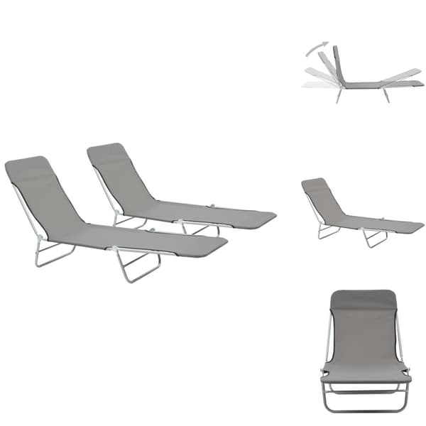 Solsenge & liggestole - Living foldbare liggestole 2 stk. stål og stof grå