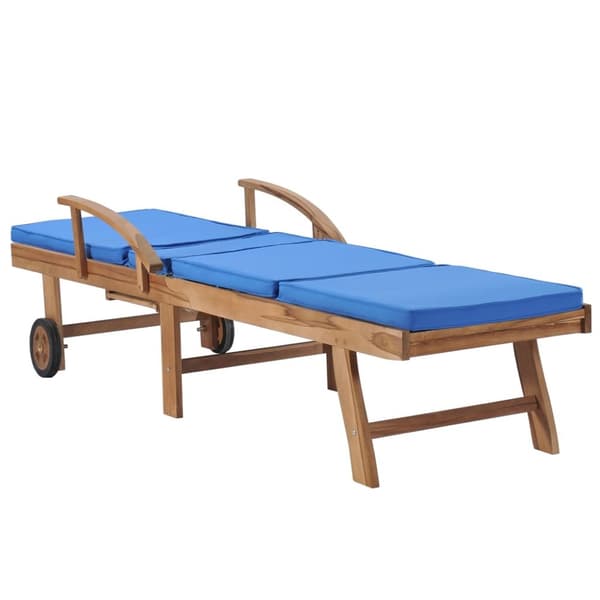 Solsängar - Living Solsängar med dynor 2 st massiv teak blå