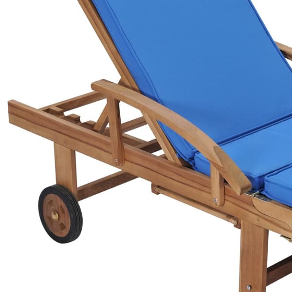 Solsängar - Living Solsängar med dynor 2 st massiv teak blå