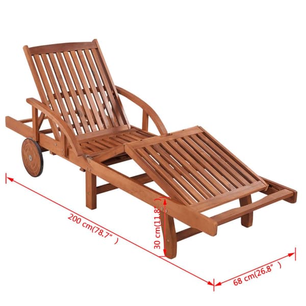 Liggestole 2 stk. Med bord massivt akacietræ - Liggestol - Liggestole - Home & Living