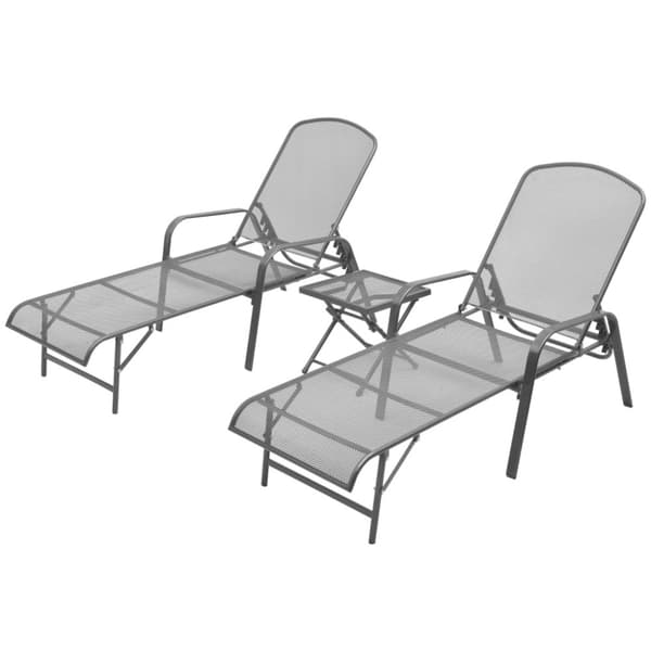 Solsängar 2 st med bord stål antracit - Solstolar - Solstolar - Home & Living
