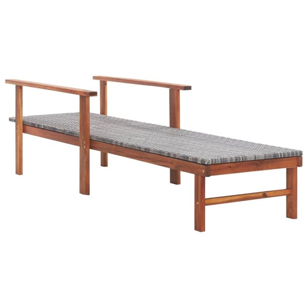 Liggestol polyrattan og massivt akacietræ grå - Liggestol - Liggestole - Home & Living