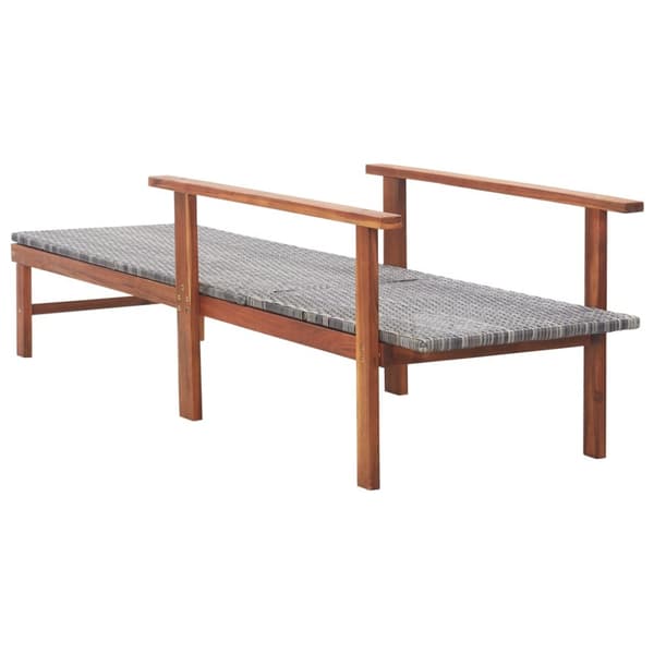 Liggestol polyrattan og massivt akacietræ grå - Liggestol - Liggestole - Home & Living