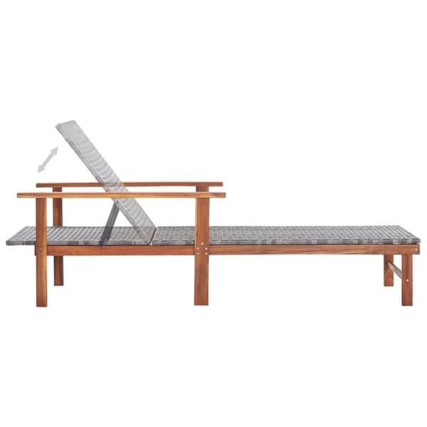 Liggestol polyrattan og massivt akacietræ grå - Liggestol - Liggestole - Home & Living