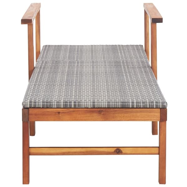 Liggestol polyrattan og massivt akacietræ grå - Liggestol - Liggestole - Home & Living