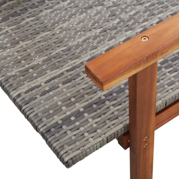 Liggestol polyrattan og massivt akacietræ grå - Liggestol - Liggestole - Home & Living