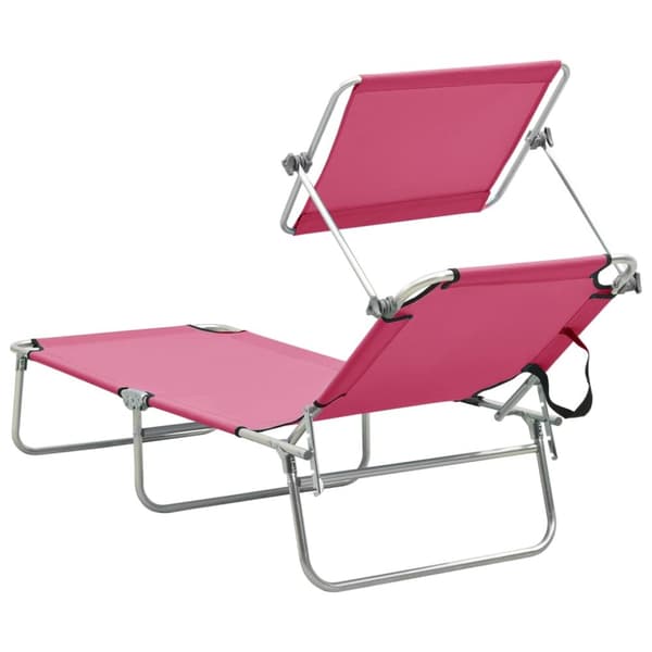 Hopfällbar solsäng med tak stål magenta - Solsäng - Solsängar - Home & Living