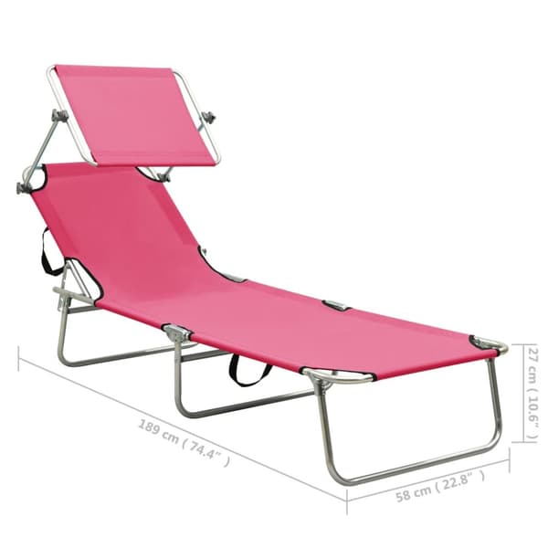 Hopfällbar solsäng med tak stål magenta - Solsäng - Solsängar - Home & Living
