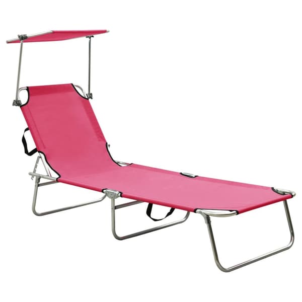 Hopfällbar solsäng med tak stål magenta - Solsäng - Solsängar - Home & Living