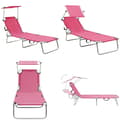 Miniatyrbild 1 av 10: Hopfällbar solsäng med tak stål magenta - Solsäng - Solsängar - Home & Living