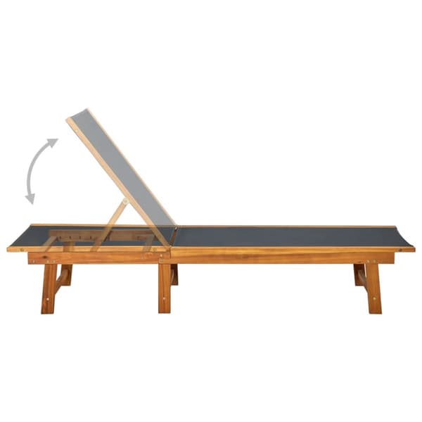 Solsäng med bord massivt akaciaträ och textilene - Trädgårdsmöbler - Trädgårdsmöbel - Home & Living