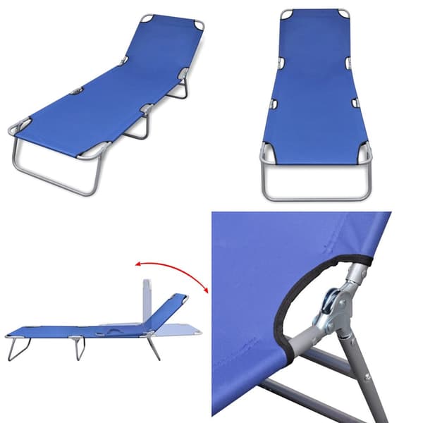 Foldbar liggestol pulverlakeret stål blå - Liggestol - Liggestole - Home & Living