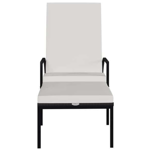 Liggestole 2 stk. Med fodskammel polyrattan sort - Liggestol - Liggestole - Home & Living