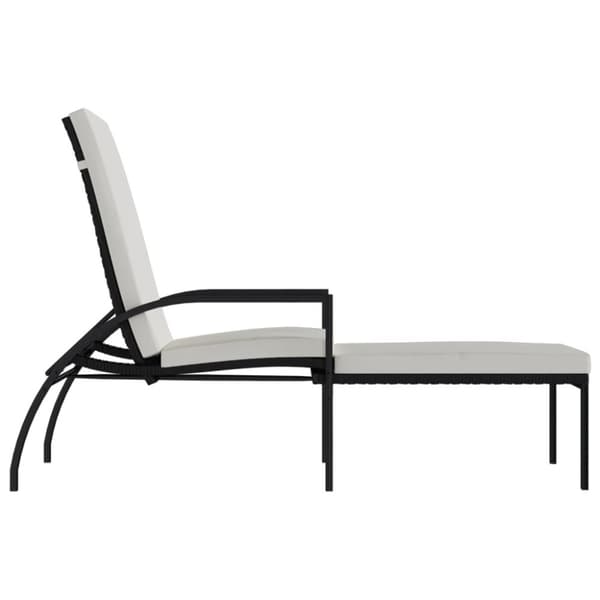 Liggestole 2 stk. Med fodskammel polyrattan sort - Liggestol - Liggestole - Home & Living