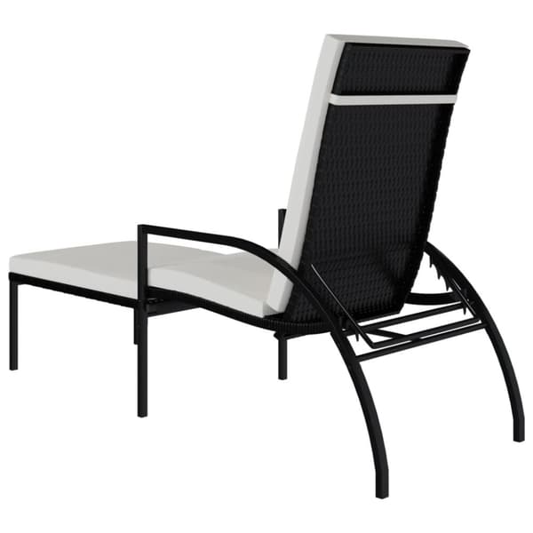 Liggestole 2 stk. Med fodskammel polyrattan sort - Liggestol - Liggestole - Home & Living