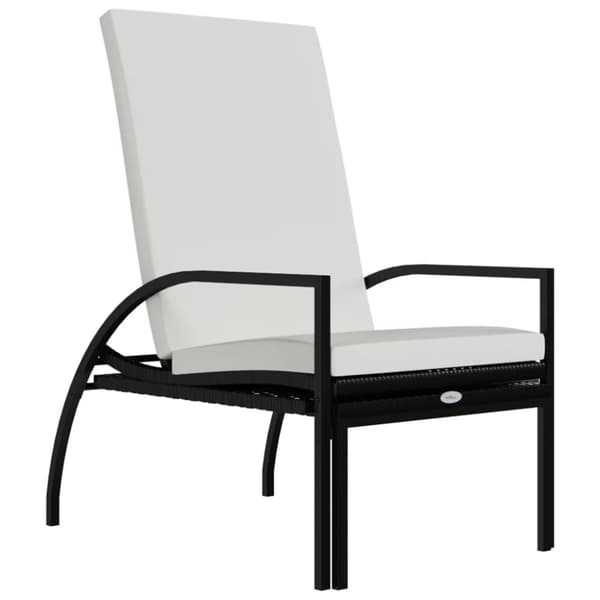 Liggestole 2 stk. Med fodskammel polyrattan sort - Liggestol - Liggestole - Home & Living