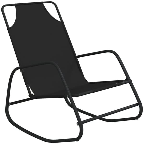 Liggestole med gyngefunktion 2 stk. Stål og textilene sort - Liggestol - Liggestole - Home & Living