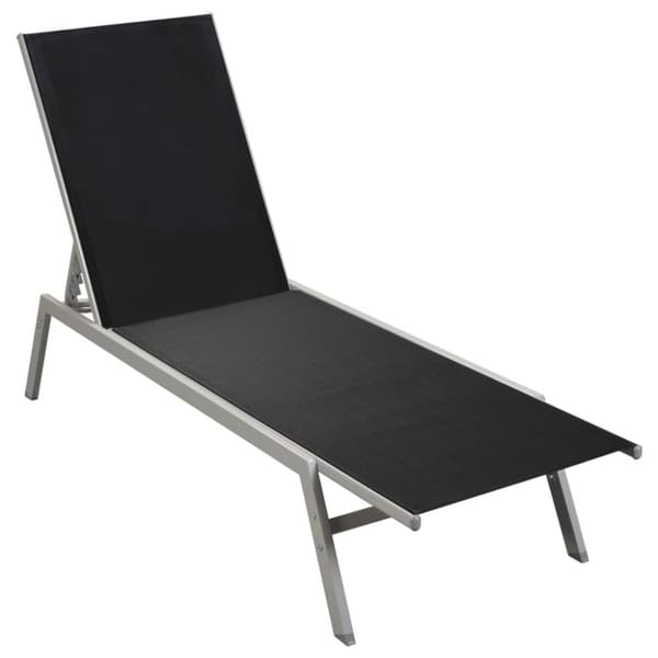 Aurinkotuoli teräs ja tekstiili musta - Aurinkotuoli - Aurinkotuolit - Home & Living