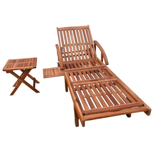 Solsäng med bord massivt akaciaträ - Solstol - Solstolar - Home & Living