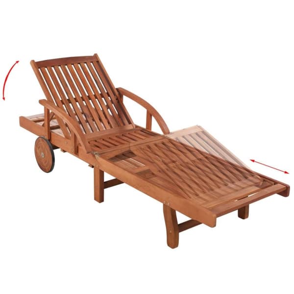 Solsäng med bord massivt akaciaträ - Solstol - Solstolar - Home & Living
