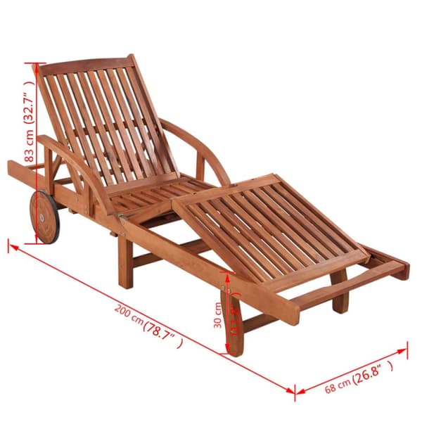 Solsäng med bord massivt akaciaträ - Solstol - Solstolar - Home & Living