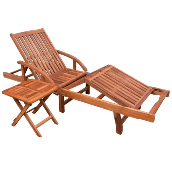 Solsäng med bord massivt akaciaträ - Solstol - Solstolar - Home & Living