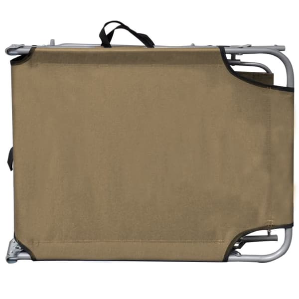 Hopfällbar solsäng med tak stål taupe - Solsäng - Solsängar - Home & Living