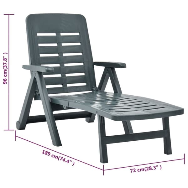 Foldbar liggestol plastik grøn - Liggestol - Liggestole - Home & Living