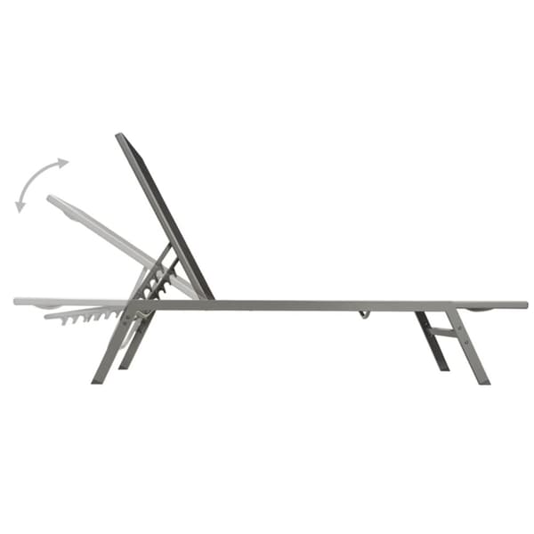 Liggestole 2 stk. Med bord stål og textilene sort - Liggestol - Liggestole - Home & Living