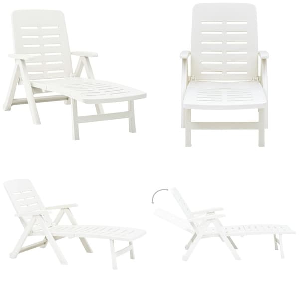Hopfällbar solsäng plast vit - Solsäng - Solsängar - Home & Living