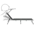 Miniatyrbillede 3 af 11: Foldbar liggestol med tag aluminium og textilene grå - Liggestol - Liggestole - Home & Living