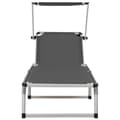 Miniatyrbillede 5 af 11: Foldbar liggestol med tag aluminium og textilene grå - Liggestol - Liggestole - Home & Living