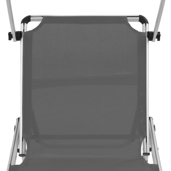 Foldbar liggestol med tag aluminium og textilene grå - Liggestol - Liggestole - Home & Living