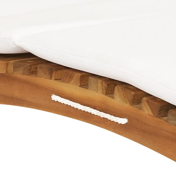 Hopfällbar solsäng med gräddvit dyna massiv teak - Solsäng - Solsängar - Home & Living