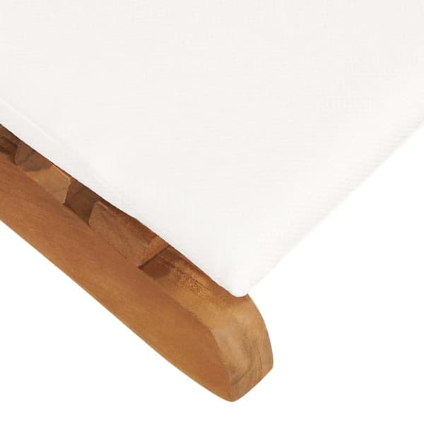 Hopfällbar solsäng med gräddvit dyna massiv teak - Solsäng - Solsängar - Home & Living