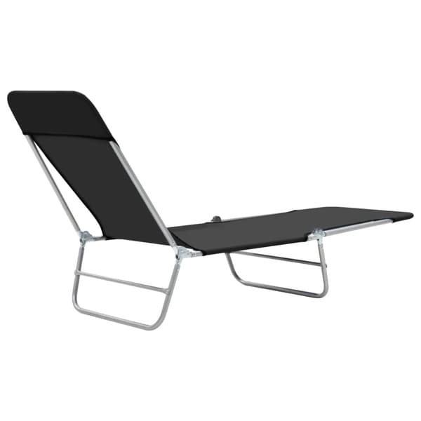 Hopfällbara solsängar 2 st stål och tyg svart - Solstol - Solstolar - Home & Living