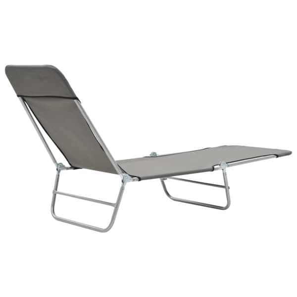 Hopfällbara solsängar 2 st stål och tyg grå - Solstol - Solstolar - Home & Living