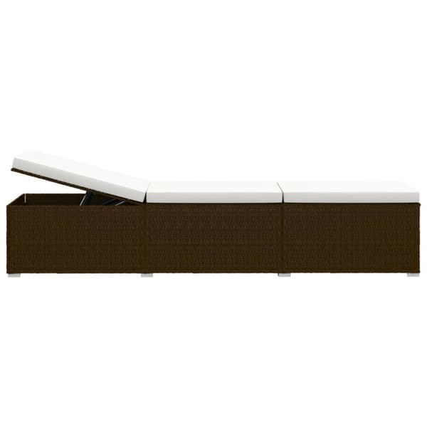 Solsängar och sidobord 3 delar konstrotting brun - Solsäng - Solsängar - Home & Living
