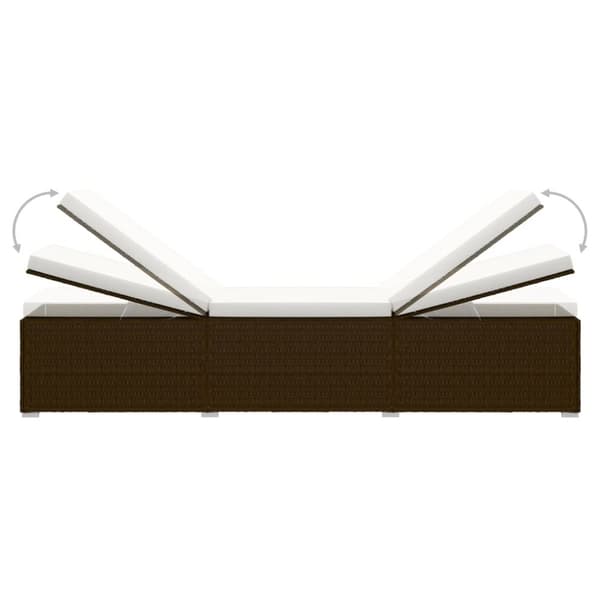 Solsängar och sidobord 3 delar konstrotting brun - Solsäng - Solsängar - Home & Living