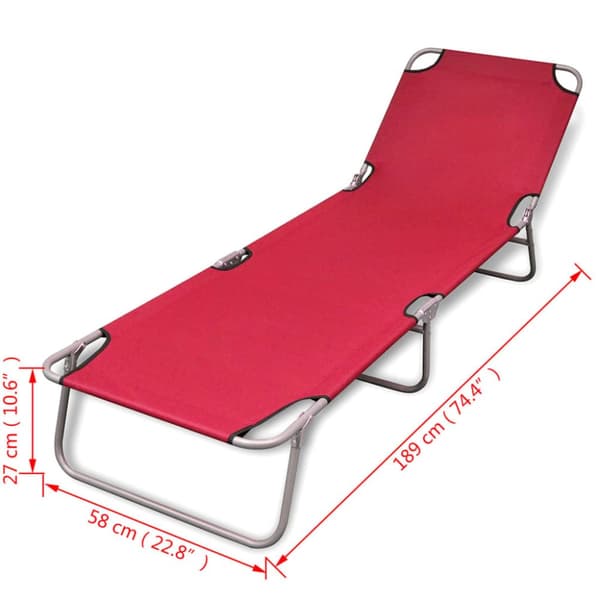 Foldbar liggestol pulverlakeret stål rød - Liggestol - Liggestole - Home & Living