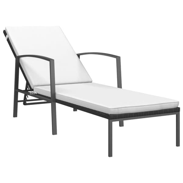 Liggestol med hynde polyrattan sort - Liggestol - Liggestole - Home & Living