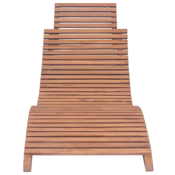 foldbare liggestole 2 stk. massivt teaktræ