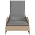 Miniatyrbillede 4 af 9: liggestol med hynde 60x205x73 cm polyrattan beige